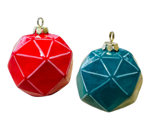 Norfolk Jewel Toned Faceted Ornament